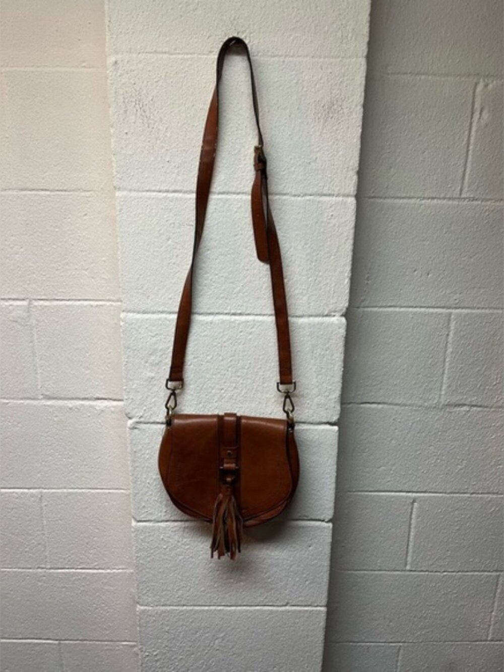 The Limited Tan Leather Crossbody Bag